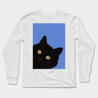 What’s up pussy cat? Cheeky black cat with yellow eyes Long Sleeve T-Shirt